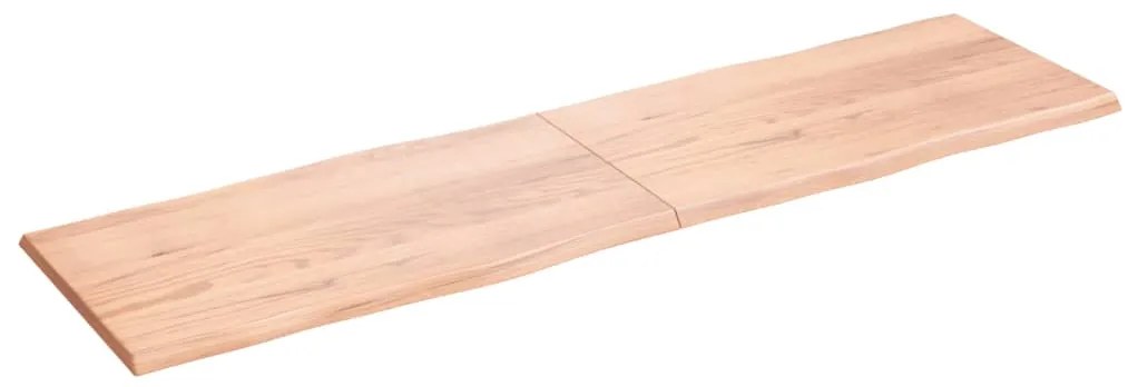 vidaXL Επιφ Τραπεζιού Αν Καφέ 220x60x(2-4)εκ.Ακατέργ. Μασίφ Ξύλο Δρυός