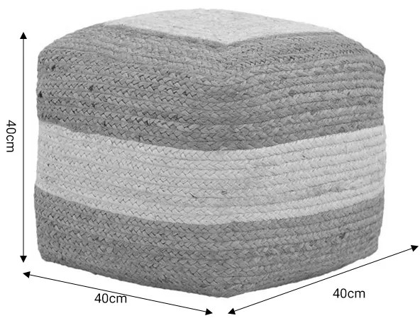 Σκαμπό-πουφ Sofian Inart μπεζ 100% γιούτα 40x40x40εκ