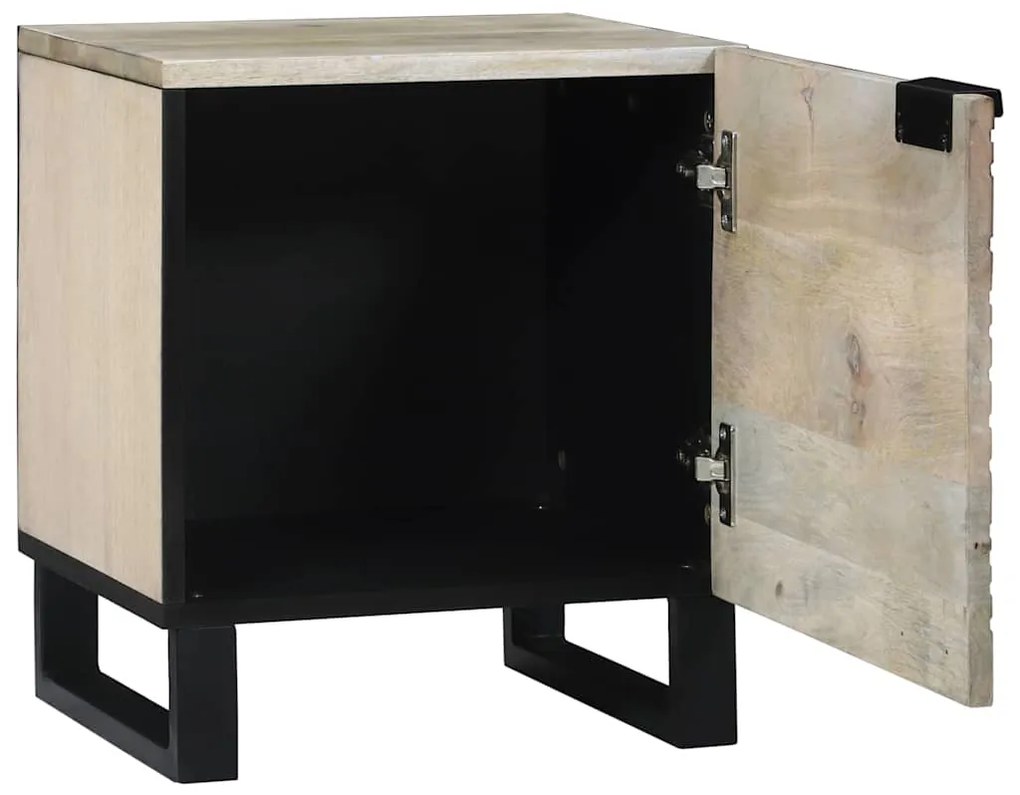 vidaXL Κομοδίνο 2 pcs Λευκό και Μαύρο 40 x 33 x 46 εκ.