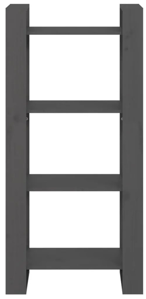 vidaXL Βιβλιοθήκη/Διαχωριστικό Χώρου Γκρι 60x35x125 εκ. Μασίφ Ξύλο