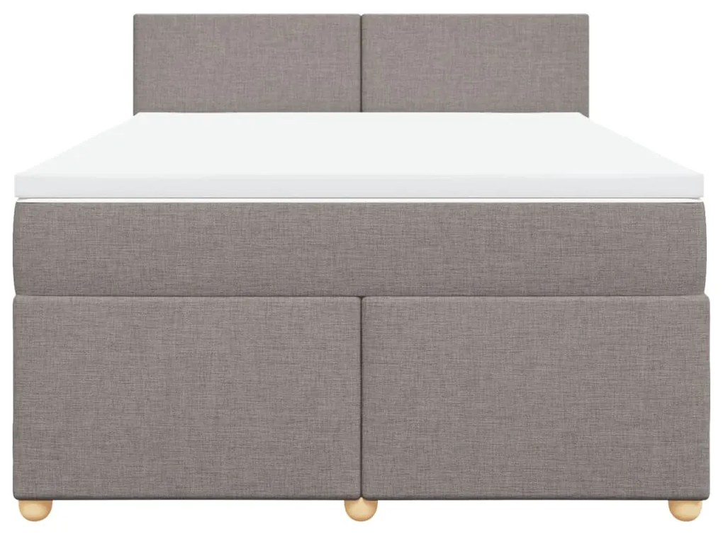 vidaXL Κρεβάτι Boxspring με Στρώμα Taupe 140x200 εκ. Υφασμάτινο