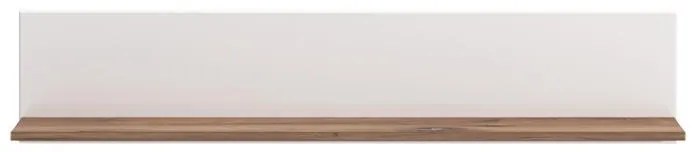 Ράφι τοίχου Burgundy Λευκό - Flagstaff Oak - Λευκό Γυαλιστερό 137x19,5x24 εκ. 137x19.5x24 εκ.