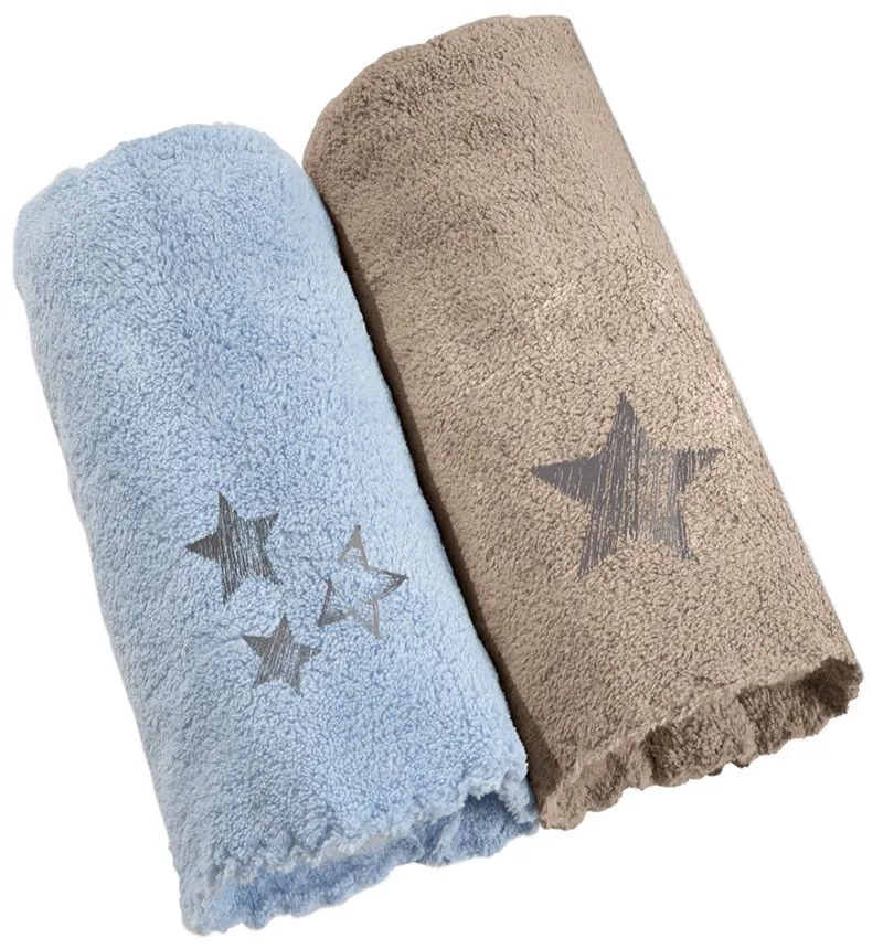 Πετσέτες Βρεφικές Boy Set 1 (Σετ 2τμχ) Blue-Beige Guy Laroche Σετ Πετσέτες 35x50cm Microfiber