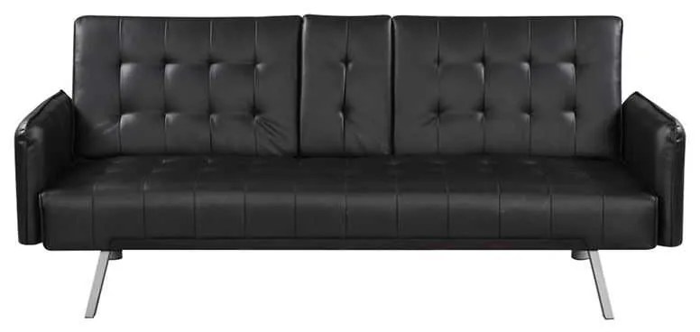 Καναπές Κρεβάτι WELLS PU Μαύρο 188x82x80cm Bed:168x100x36cm