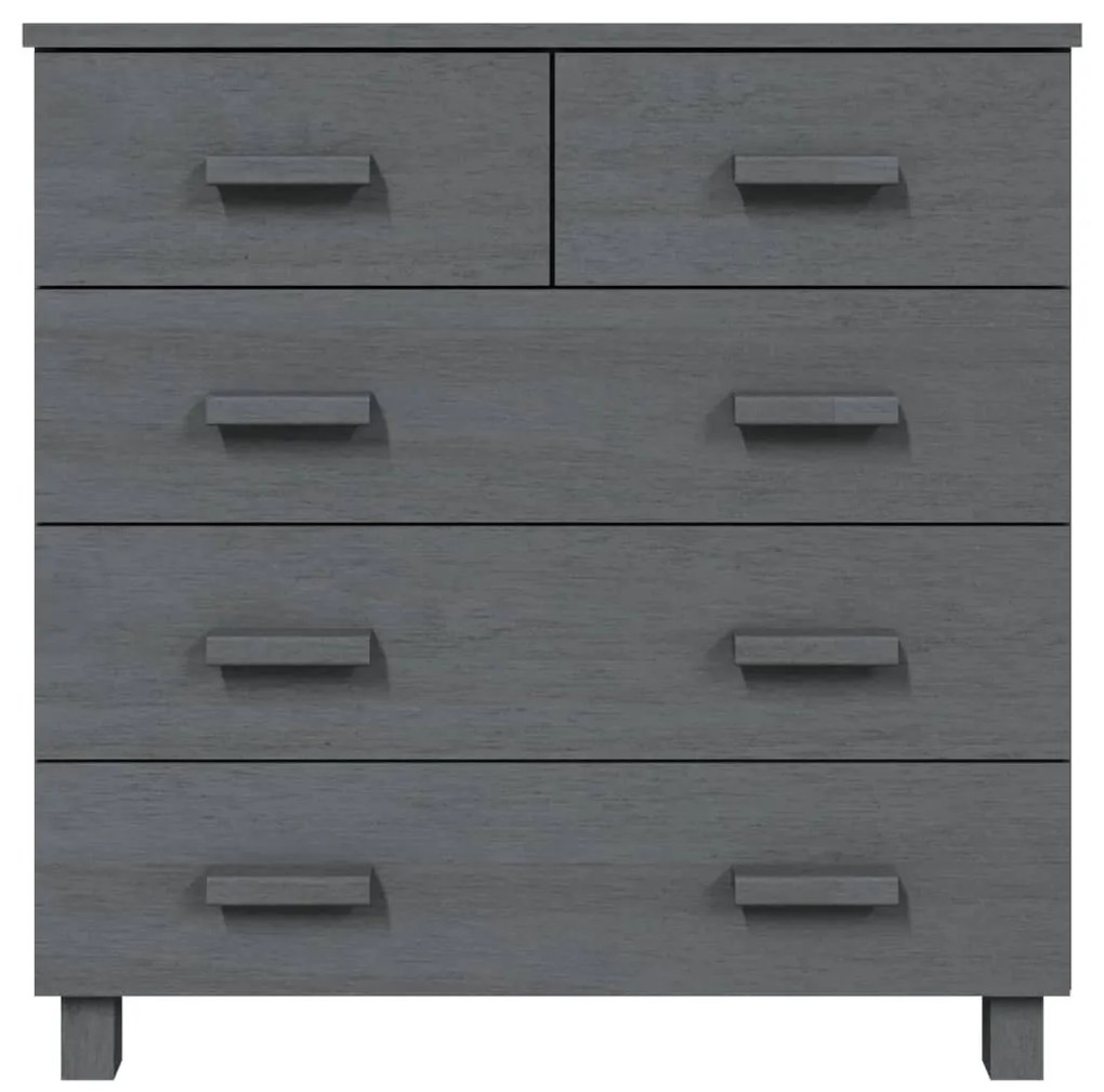 vidaXL Συρταριέρα HAMAR Σκ. Γκρι 79 x 40 x 80εκ. από Μασίφ Ξύλο Πεύκου