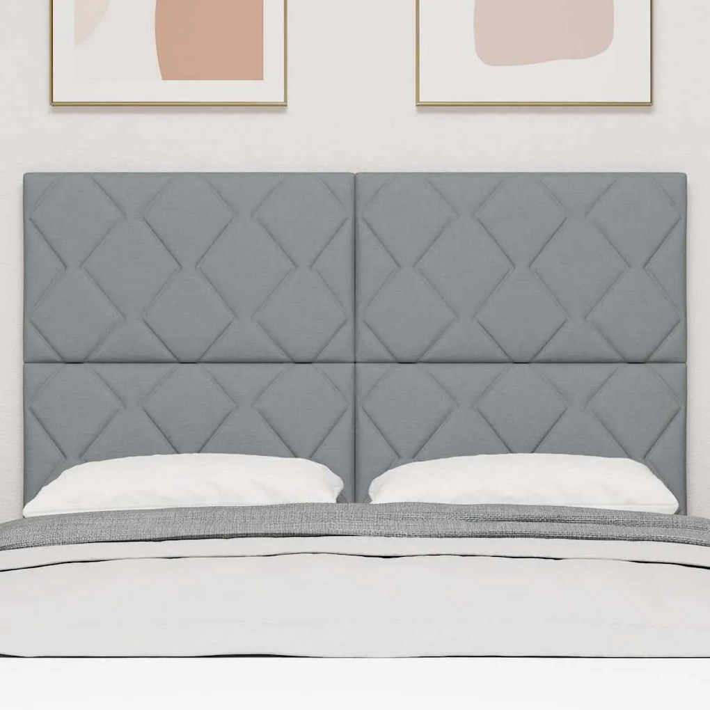 vidaXL Υφασμάτινο Κεφαλάρι Geometric Ανοιχτό γκρι 140 cm ύφασμα