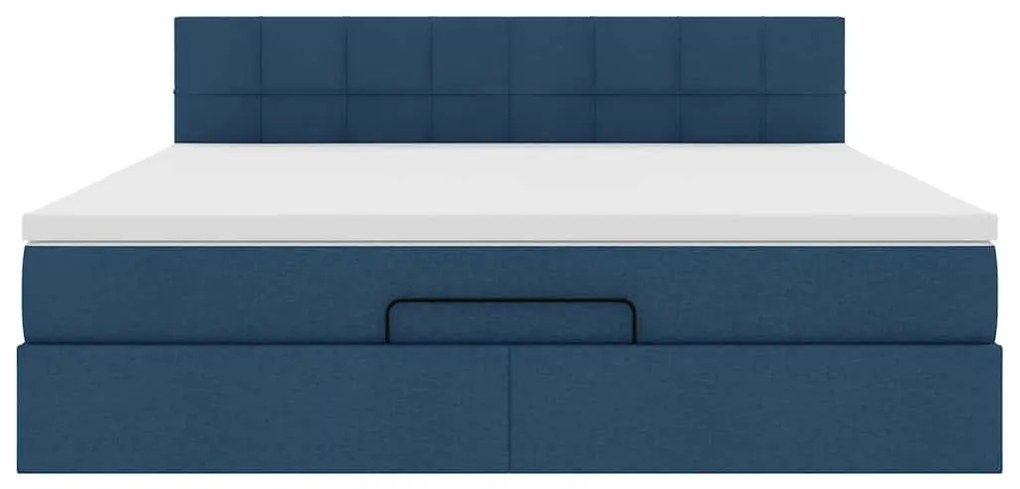 Οθωμανικό κρεβάτι με στρώμα μπλε 180x200cm ύφασμα 3311483