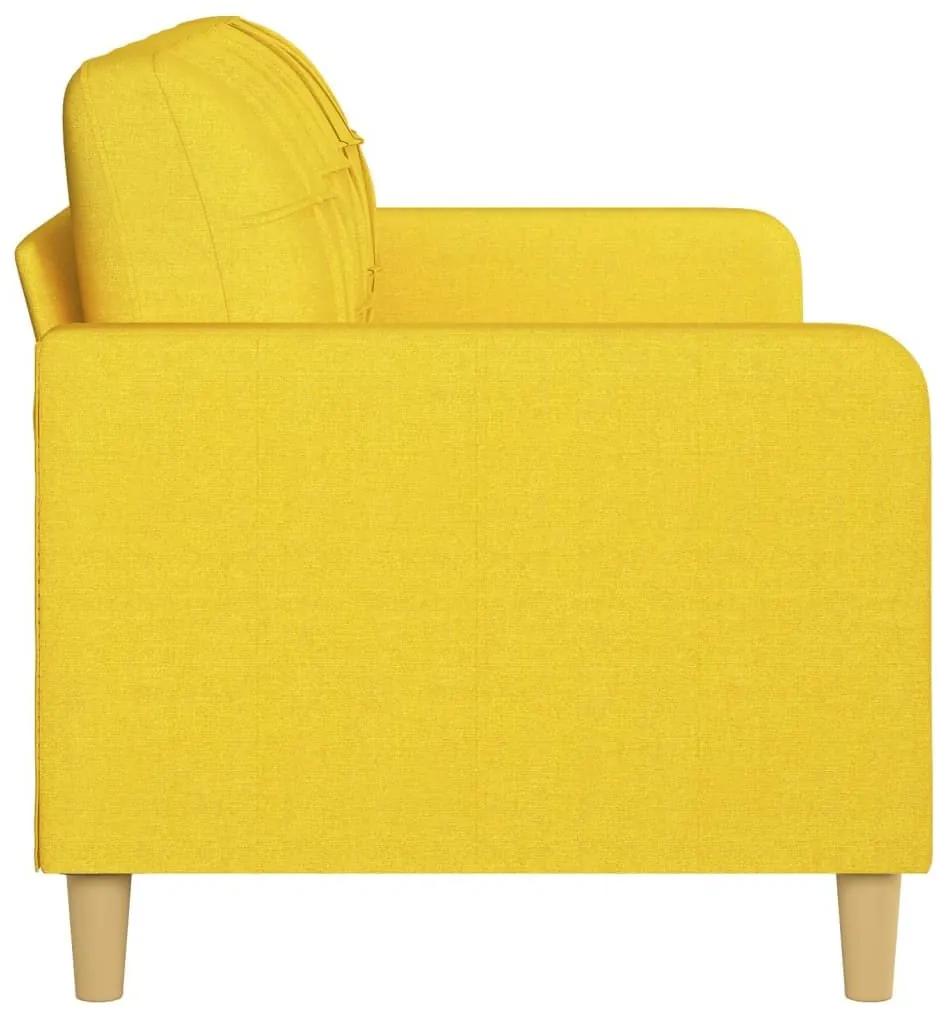 Καναπές Τριθέσιος Ανοιχτό Κίτρινο 180 εκ. Υφασμάτινος - Κίτρινο