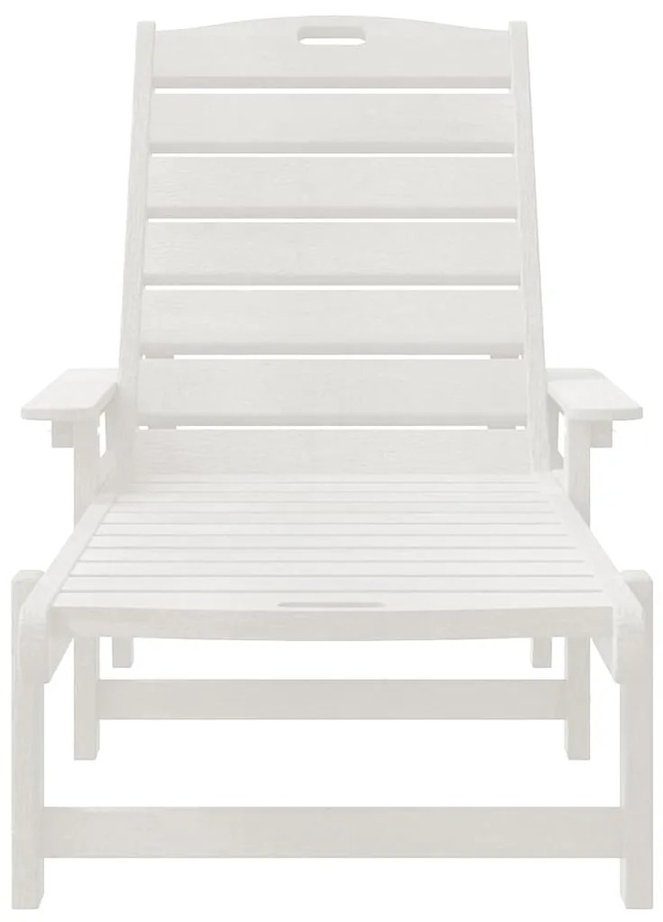 vidaXL Ξαπλώστρες 2 τμχ, Λευκές, 162x53x98.5 εκ., HDPE