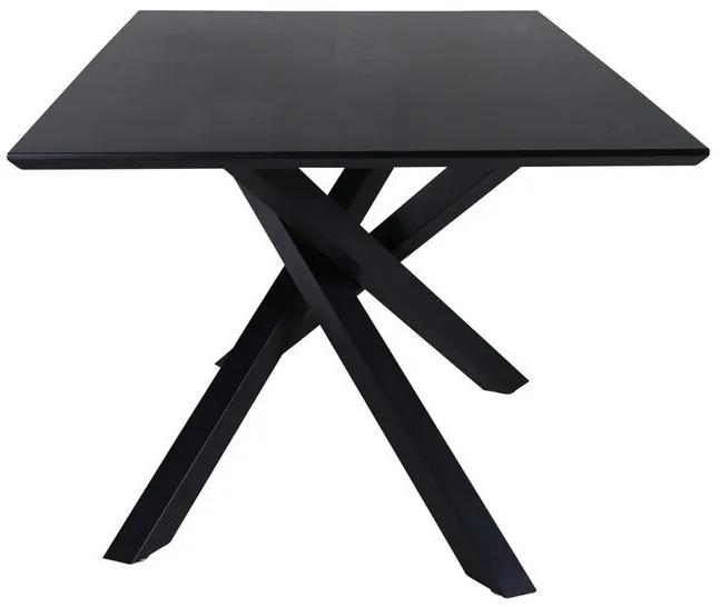Τραπέζι Dallas 1722, Μαύρο, 76x90x180cm, Ινοσανίδες μέσης πυκνότητας, Μέταλλο | Epipla1.gr