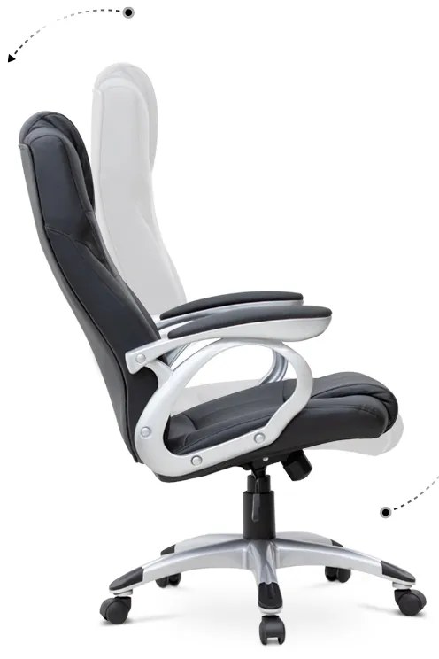 Καρέκλα γραφείου διευθυντική Luca Megapap από τεχνόδερμα χρώμα μαύρο 65x60x118/128εκ.