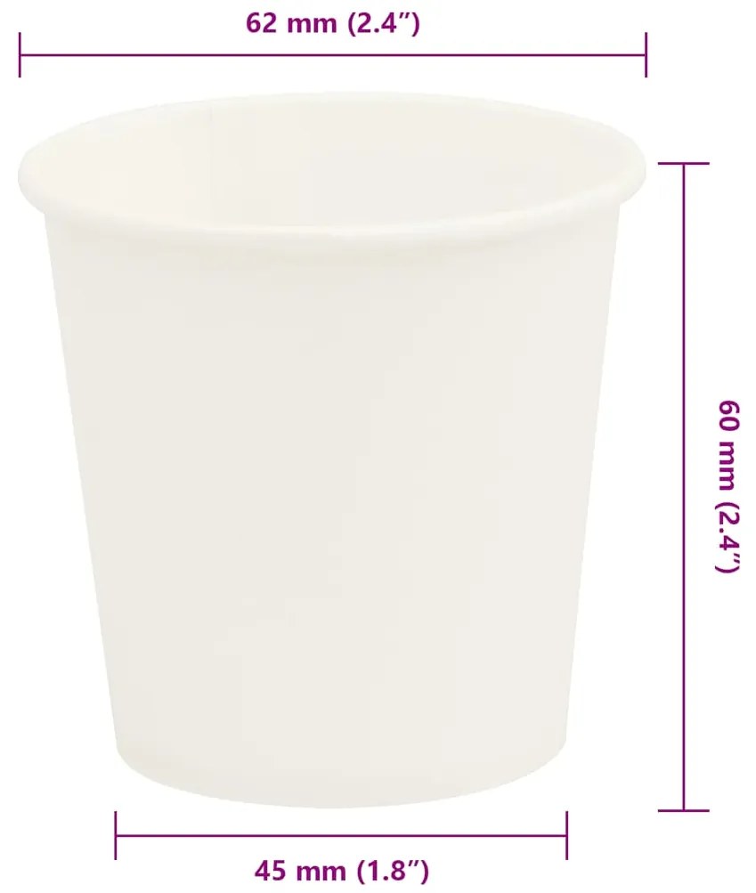Χάρτινα κύπελλα καφέ 1000 τεμάχια 4oz 100ml Λευκό - Λευκό