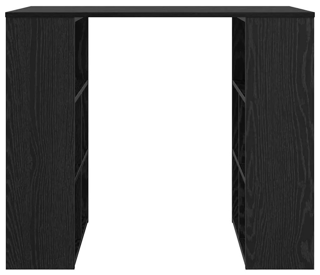 vidaXL Γραφείο με ράφι Μαύρη Οξυά 90 x 50 x 75 εκ. Επεξεργασμένο ξύλο