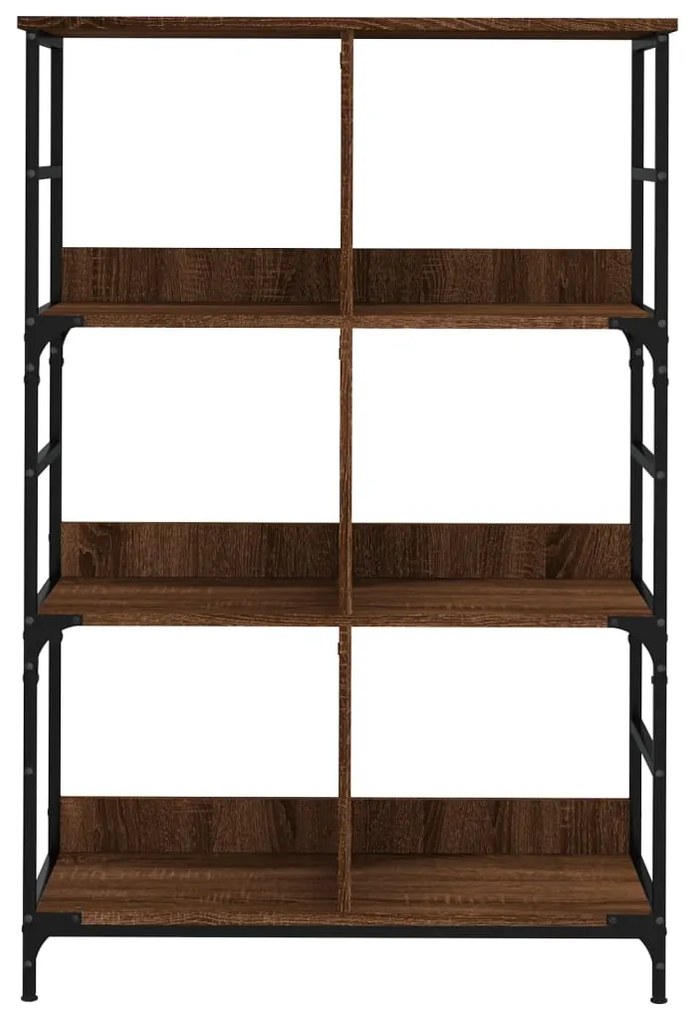 vidaXL Βιβλιοθήκη Καφέ Δρυς 78,5x33x117,5 εκ. Επεξεργασμένο Ξύλο