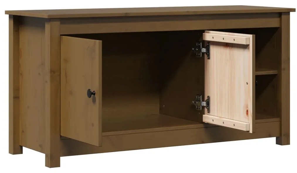 vidaXL Έπιπλο Τηλεόρασης Μελί Καφέ 103x36,5x52εκ από Μασίφ Ξύλο Πεύκου