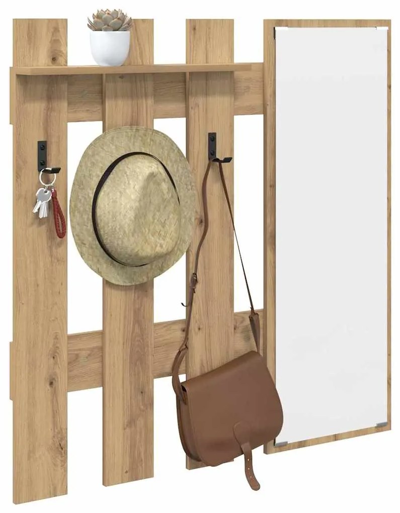 vidaXL Τοίχου Κρεμάστρα Επιτοίχιο Artisan Oak 100 x 10 x 100 εκ.