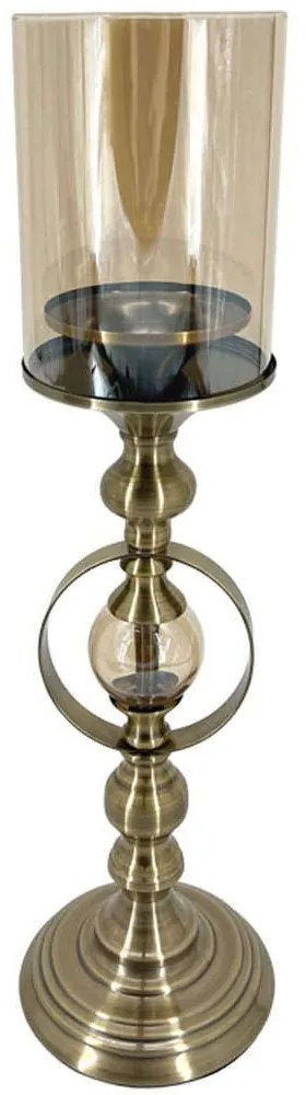 Κηροπήγιο Στεφάνι 24-15-40070 53cm Bronze Marhome Metal, Glass