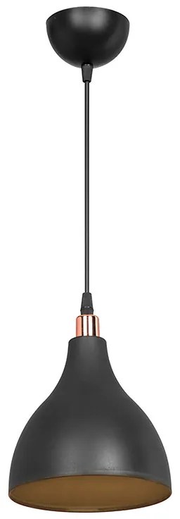 Φωτιστικό οροφής μονόφωτο Lofty pakoworld Ε27 μαύρο Φ18x22εκ