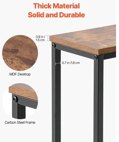 VEVOR Narrow Console Sofa Table Couch Table 70.9” for Entryway &amp; Living Room