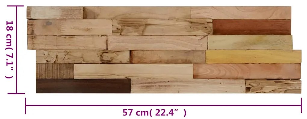 vidaXL Πάνελ Επένδυσης Τοίχου 10 τεμ. 1,03 μ² Ανακλυκλωμένο Ξύλο Teak