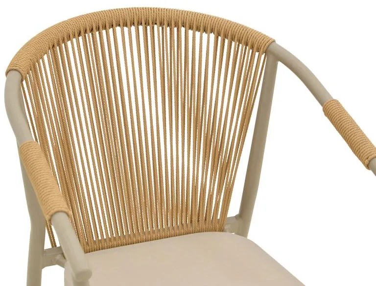 Καρέκλα - Πολυθρόνα Convince αλουμινίου στοιβαζόμενη με καφέ σκελετό-textilene-pe rattan 56x63x82 εκ. 56x63x82 εκ.