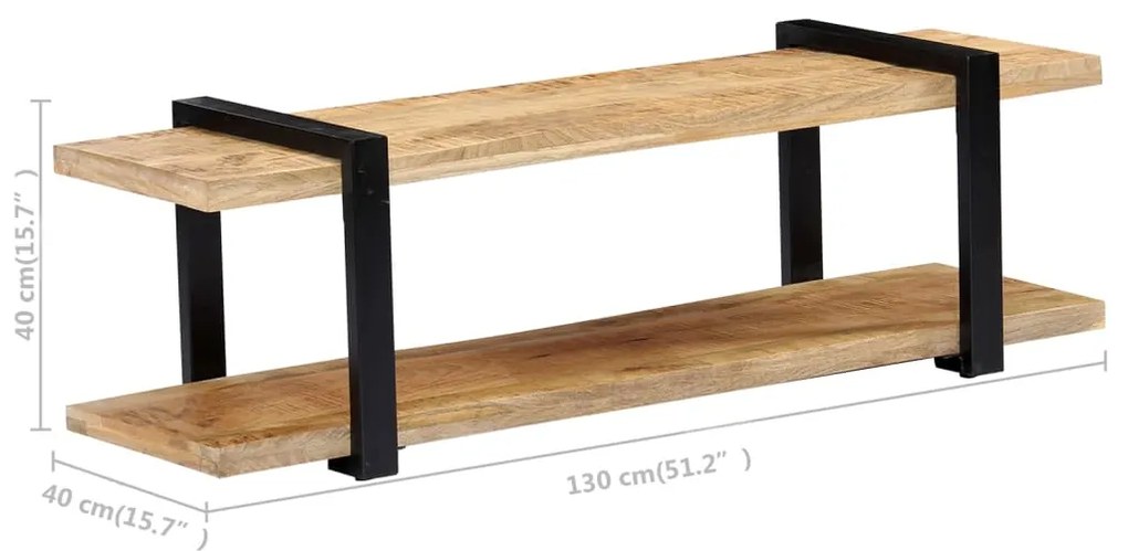 vidaXL Έπιπλο Τηλεόρασης 130 x 40 x 40 εκ. από Μασίφ Ξύλο Μάνγκο