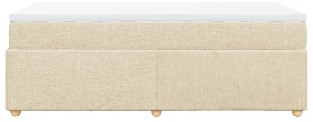 Κρεβάτι Boxspring με Στρώμα Κρεμ 100 x 200 εκ. Υφασμάτινο - Κρεμ