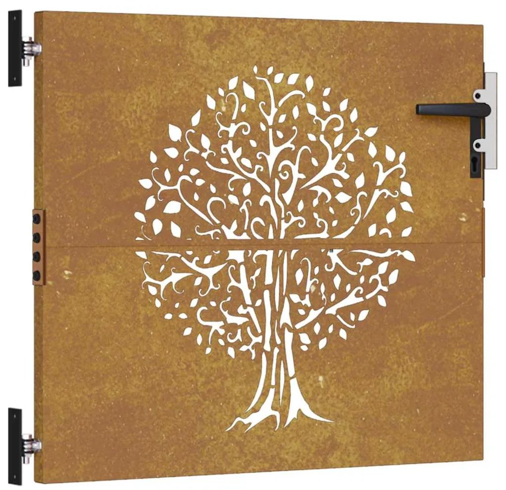 vidaXL Πόρτα Κήπου με Σχέδιο Δέντρου από Ατσάλι Corten 85x100 εκ.