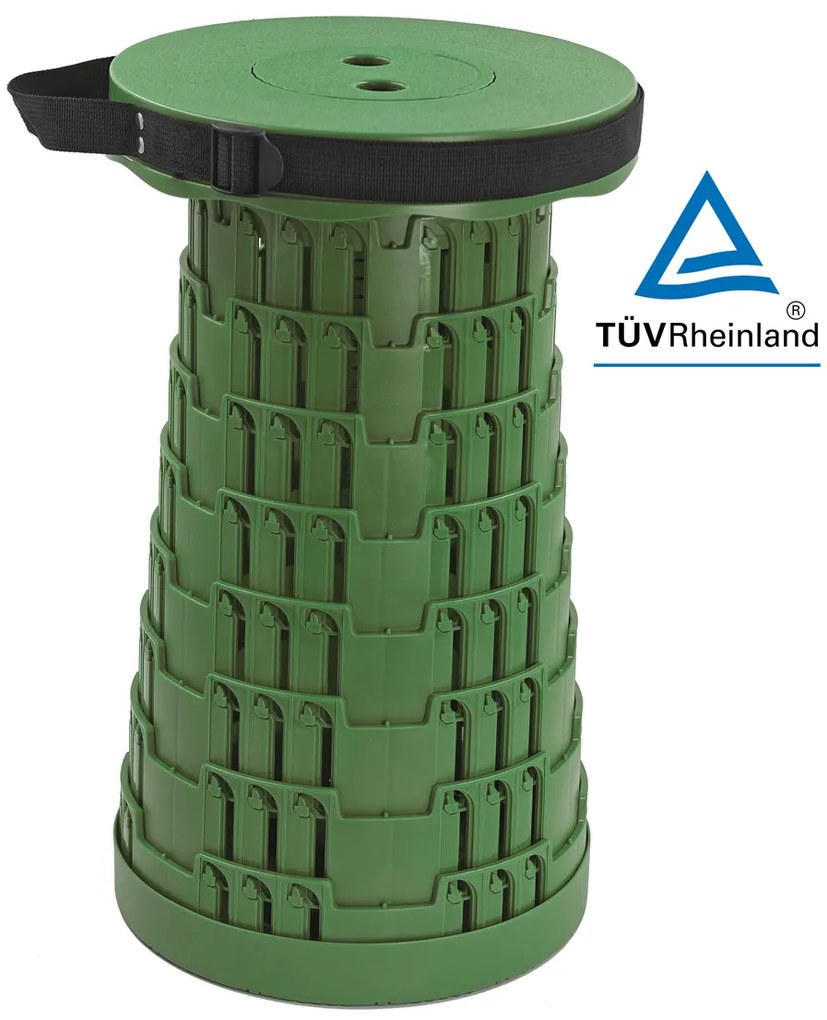 POWERTECH πτυσσόμενο καρεκλάκι HUH-0232, αντοχή έως 250kg, 25.5x45cm, πράσινο