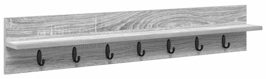 vidaXL Τοίχου Κρεμάστρα με ράφι Γκρι sonoma 100 x 10.5 x 18 εκ