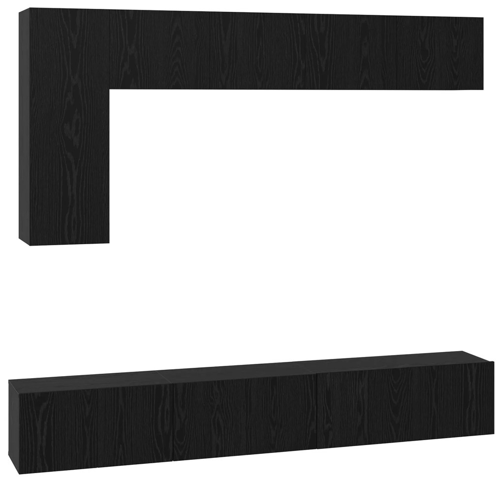 vidaXL Σετ Καθισμάτων Τηλεόρασης 6 pcs Μαύρη Δρυς 30.5 x 30 x 90 cm