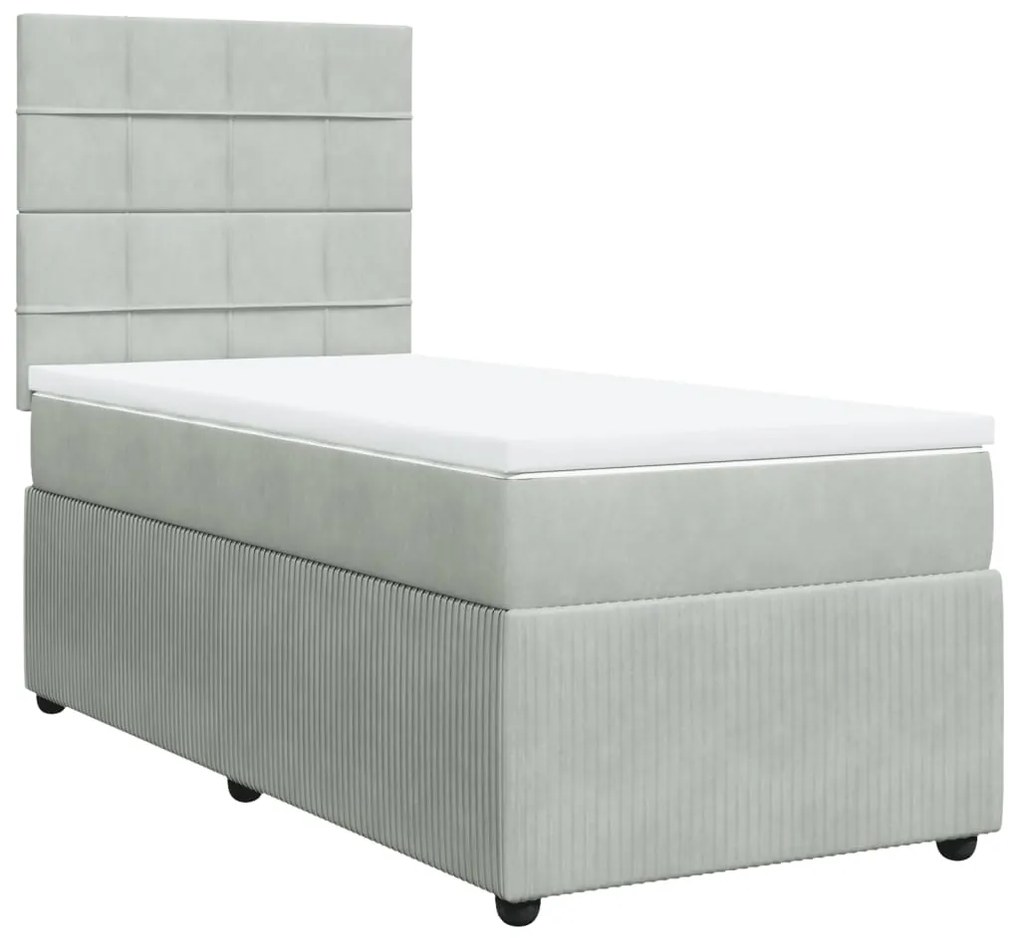 ΚΡΕΒΑΤΙ BOXSPRING ΜΕ ΣΤΡΩΜΑ ΑΝΟΙΧΤΟ ΓΚΡΙ 80X200 ΕΚ. ΒΕΛΟΥΔΙΝΟ 3292190