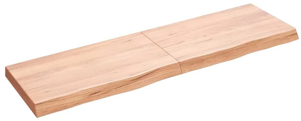vidaXL Ράφι Τοίχου Ανοιχτό Καφέ 140x40x(2-6)εκ. Επεξ. Μασίφ Ξύλο Δρυός