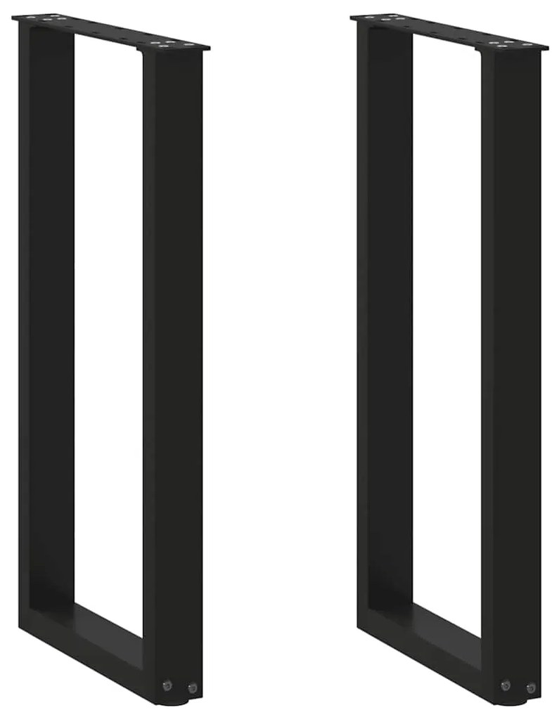 Πόδια Κονσόλας σε Σχήμα U 2 τεμ. Μαύρο 28x(72-73) εκ. Ατσάλι