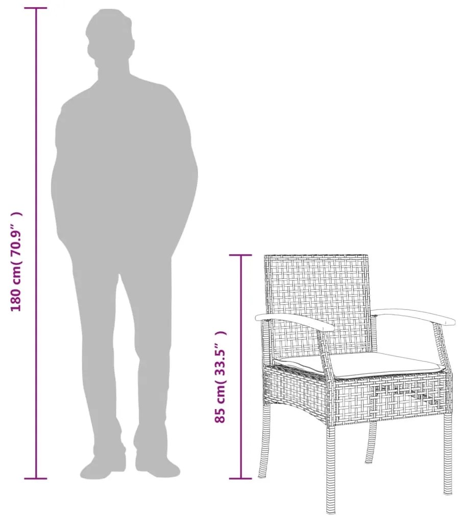 vidaXL Σετ Τραπεζαρίας Κήπου 4 τεμ. Μπεζ Συνθετικό Ρατάν με Μαξιλάρια