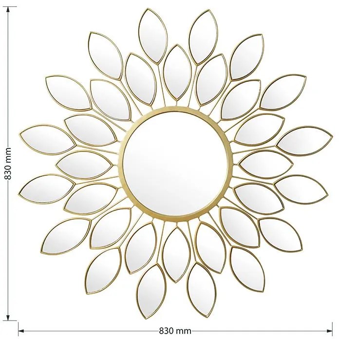 Καθρέπτης Flower χρυσό 83x2.5x83εκ 83x2.5x83 εκ.