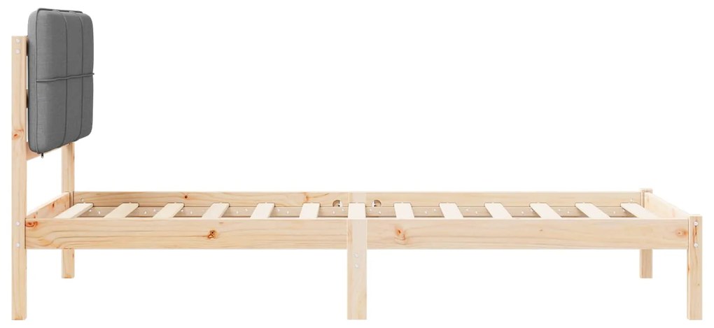 vidaXL Σκελετός Κρεβατιού με Επενδεδυμένο Κεφαλάρι Ανοιχτό γκρι