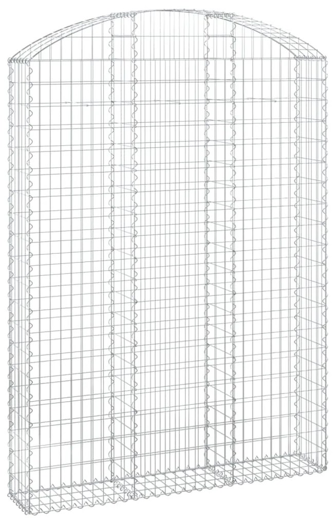 Συρματοκιβώτιο Τοξωτό 150x30x200/220εκ. από Γαλβανισμένο Χάλυβα - Ασήμι