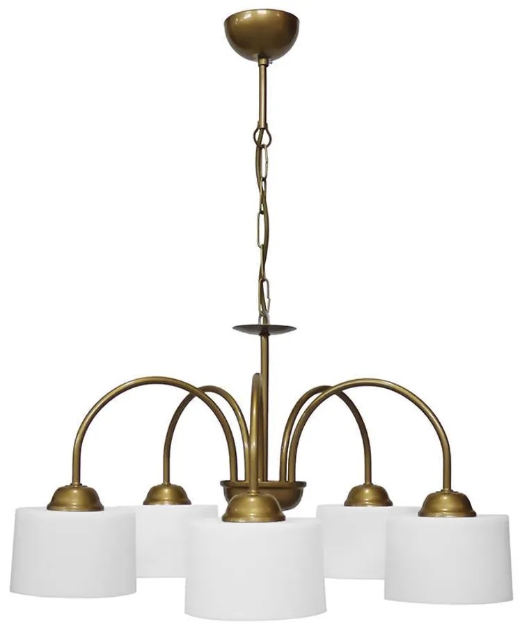 Φωτιστικό Οροφής Bella Drum 01-0376 5/E27 Φ55x70cm Gold Matte-White Heronia Metal