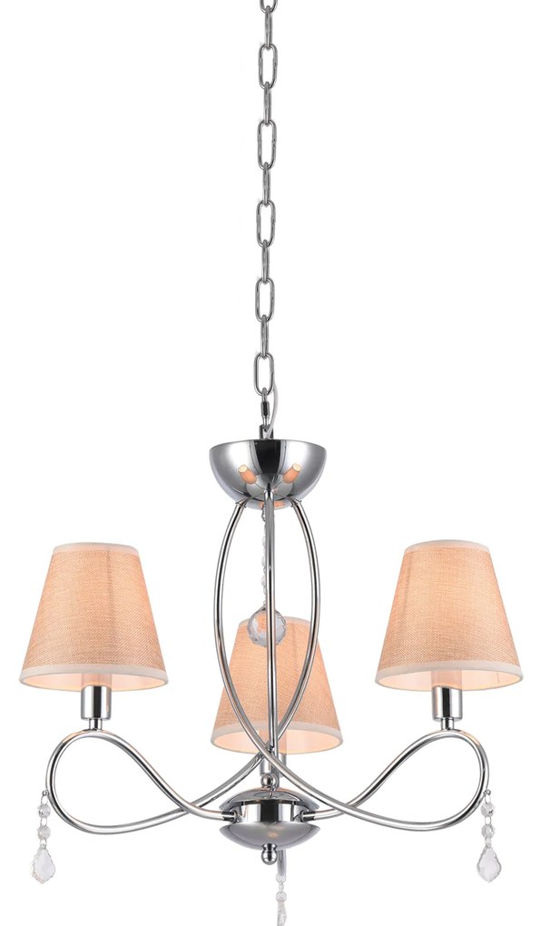 E002-3 LAKI PENDANT LAMP CHROME &amp; WHITE SHADE 1E1 HOMELIGHTING 77-3664