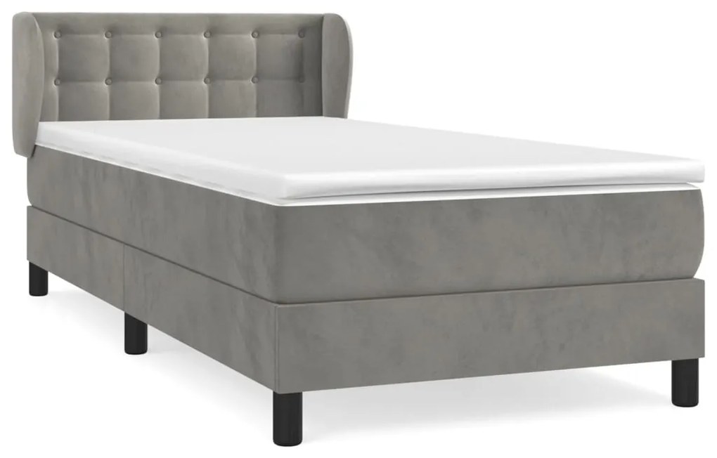 ΚΡΕΒΑΤΙ BOXSPRING ΜΕ ΣΤΡΩΜΑ ΑΝΟΙΧΤΟ ΓΚΡΙ 90X200 ΕΚ. ΒΕΛΟΥΔΙΝΟ 3127709