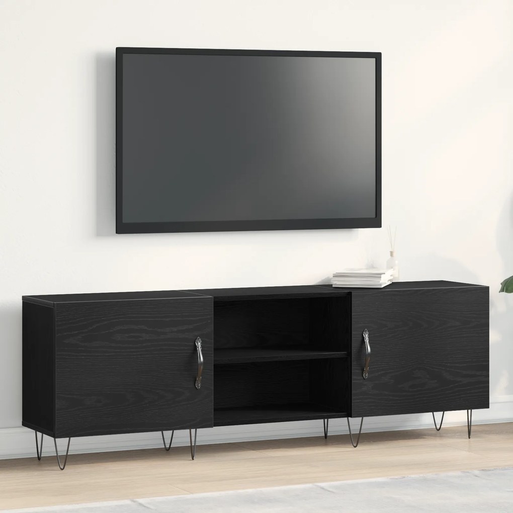 vidaXL Μονάδα τηλεόρασης Μαύρο Δρυς 150x30x50 εκ Επεξεργασμένο ξύλο