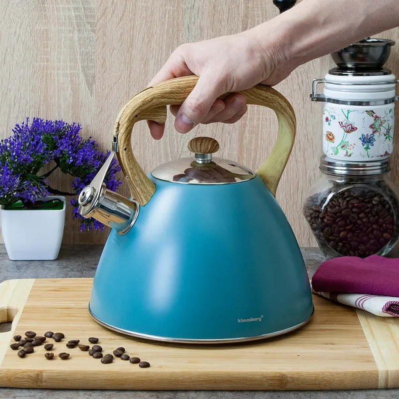 Τσαγιέρα Klausberg KB 7263, 22 cm, 3 l, Σφυρίχτρα ατμού, Επαγωγή, Μπλε