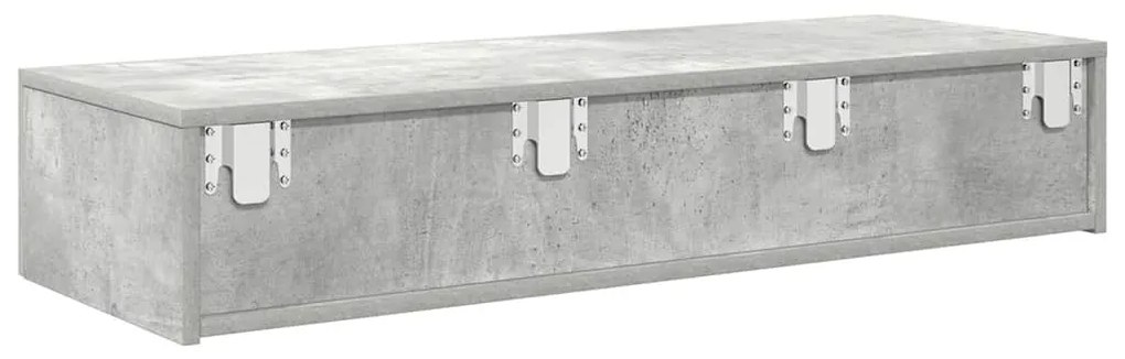 Ράφι τοίχου με συρτάρια Γκρι μπετόν 100x36x19 cm Ξύλο μηχανής 859989