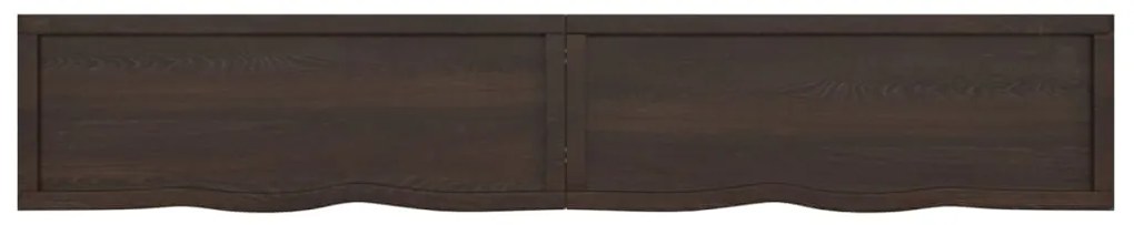Πάγκος Μπάνιου Σκούρο Καφέ 220x40x(2-4) εκ. Επεξεργ. Μασίφ Ξύλο - Γκρι