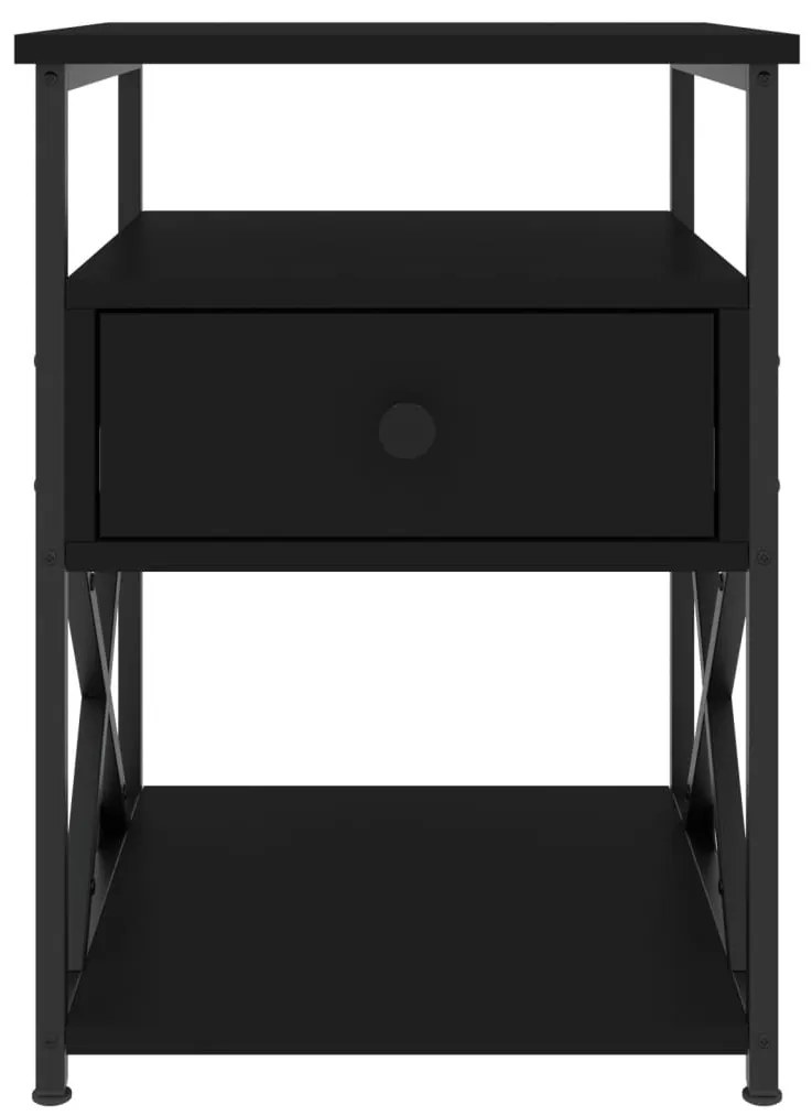 vidaXL Κομοδίνα 2 τεμ. Μαύρα 40 x 42 x 55 εκ. από Επεξεργασμένο Ξύλο