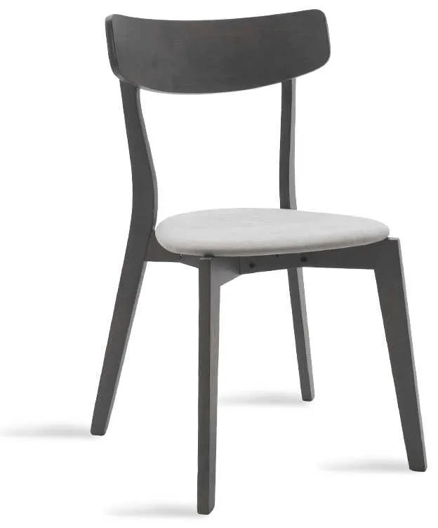 Καρέκλα Toto pakoworld ξύλο rubber wood rustic grey-ύφασμα γκρι