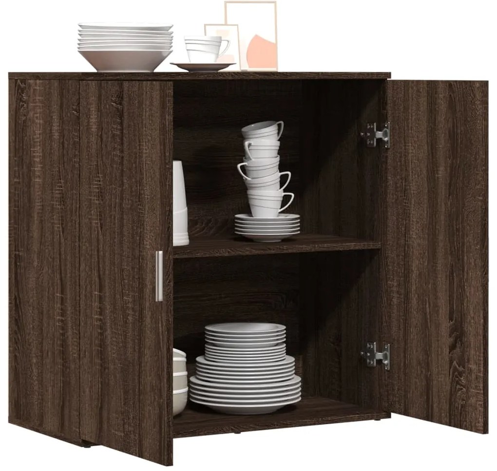 vidaXL Βοηθητικό Ντουλάπι Καφέ Δρυς 79x38x80εκ. από Επεξεργασμένο Ξύλο