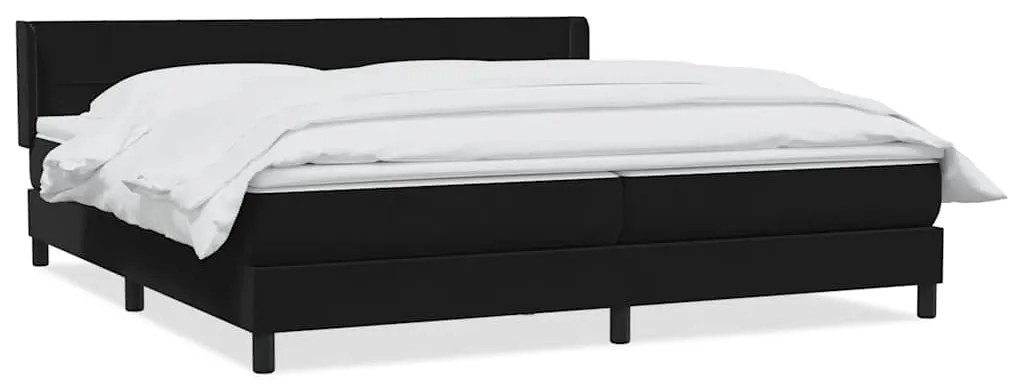 vidaXL Κρεβάτι Boxspring με Στρώμα Μαύρο 180x210 εκ. Βελούδινο