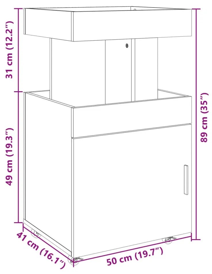 ΤΡΟΛΕΪ ΜΠΑΡ ΛΕΥΚΟ 50X41X89 ΕΚ. ΕΠΕΞ. ΞΥΛΟ 848262